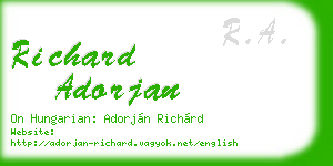richard adorjan business card